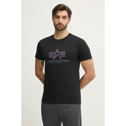 Zdjęcie Alpha Industries t-shirt bawełniany kolor czarny z nadrukiem 100501RR.03-CZARNY