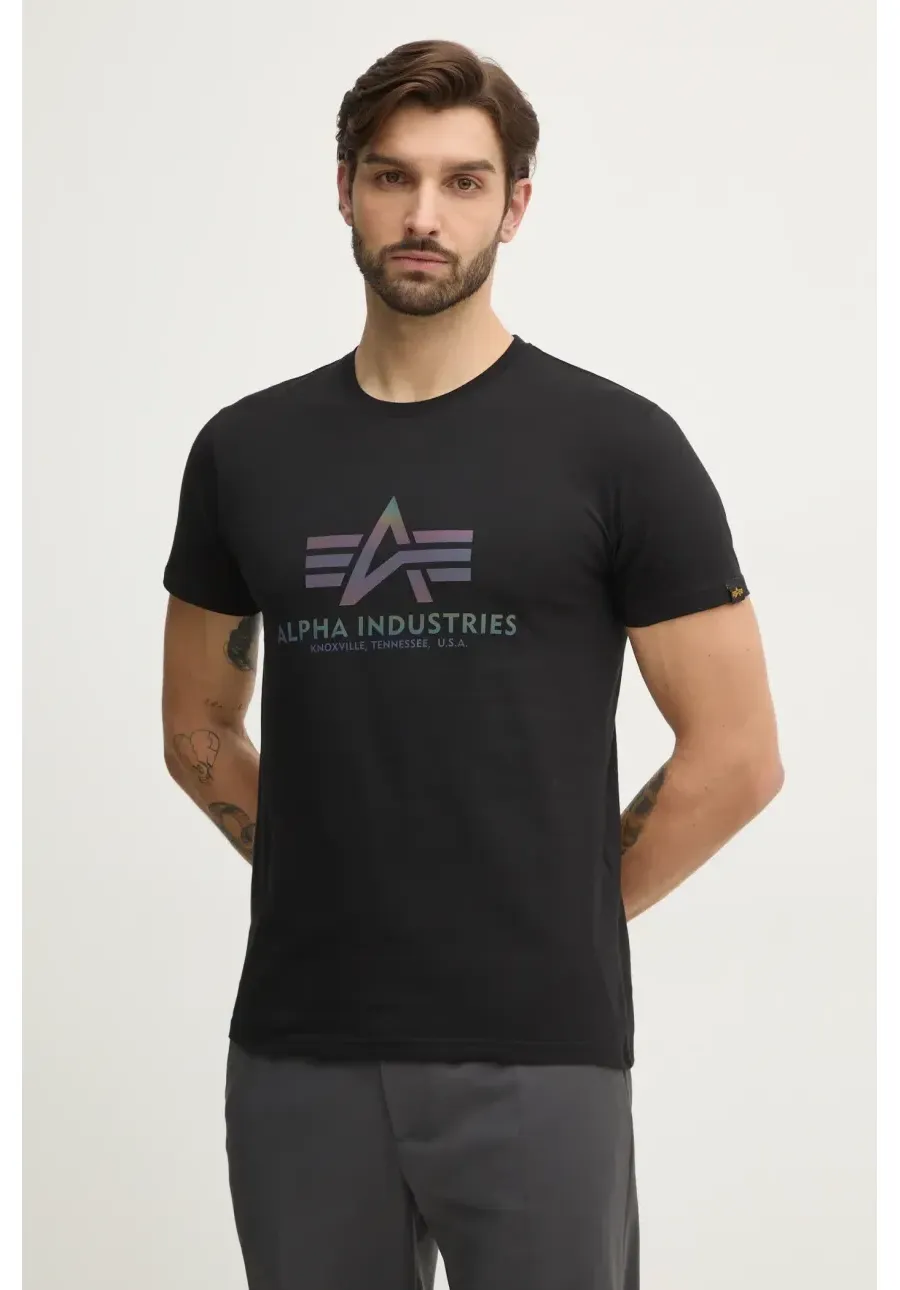 obrazek 1 Alpha Industries t-shirt bawełniany kolor czarny z nadrukiem 100501RR.03-CZARNY