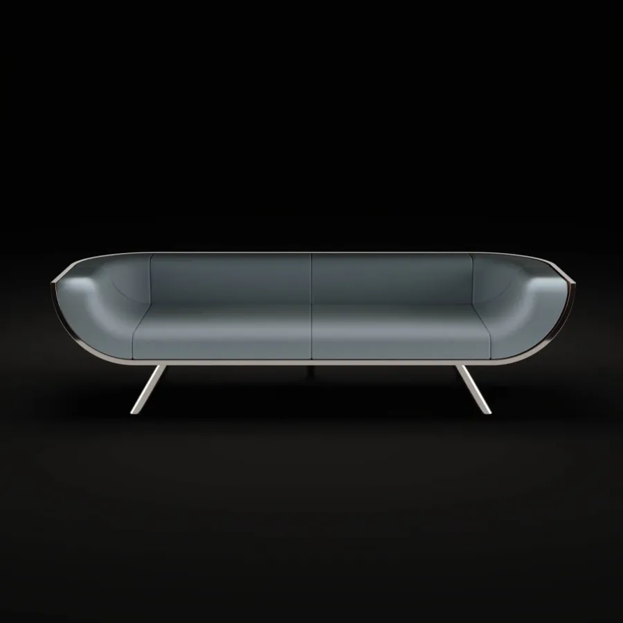 obrazek 5 Designerska trzyosobowa nowoczesna sofa z drewna orzechowego