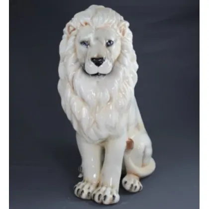 Picture A unique ceramic figure of a white lion - Il Gattopardo