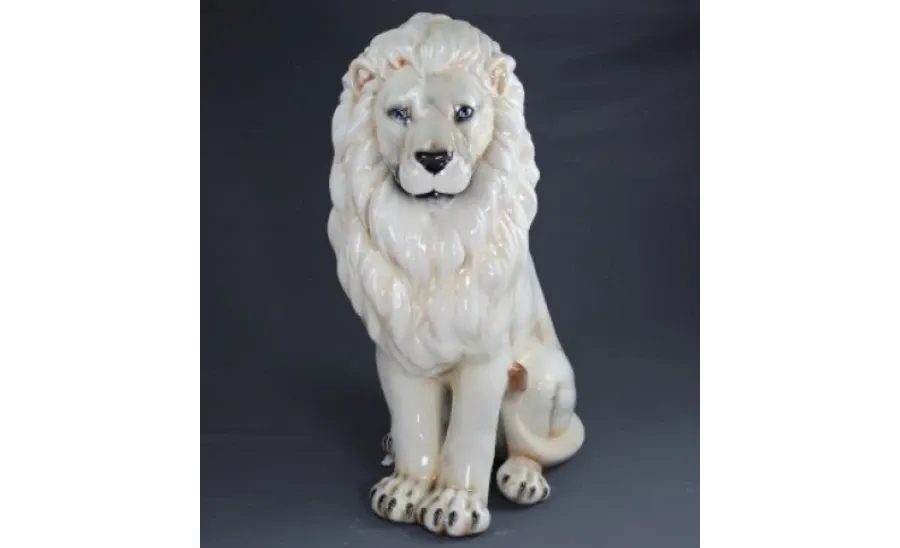 obrazek 1 Wyjątkowa ceramiczna figura białego lwa - Il Gattopardo