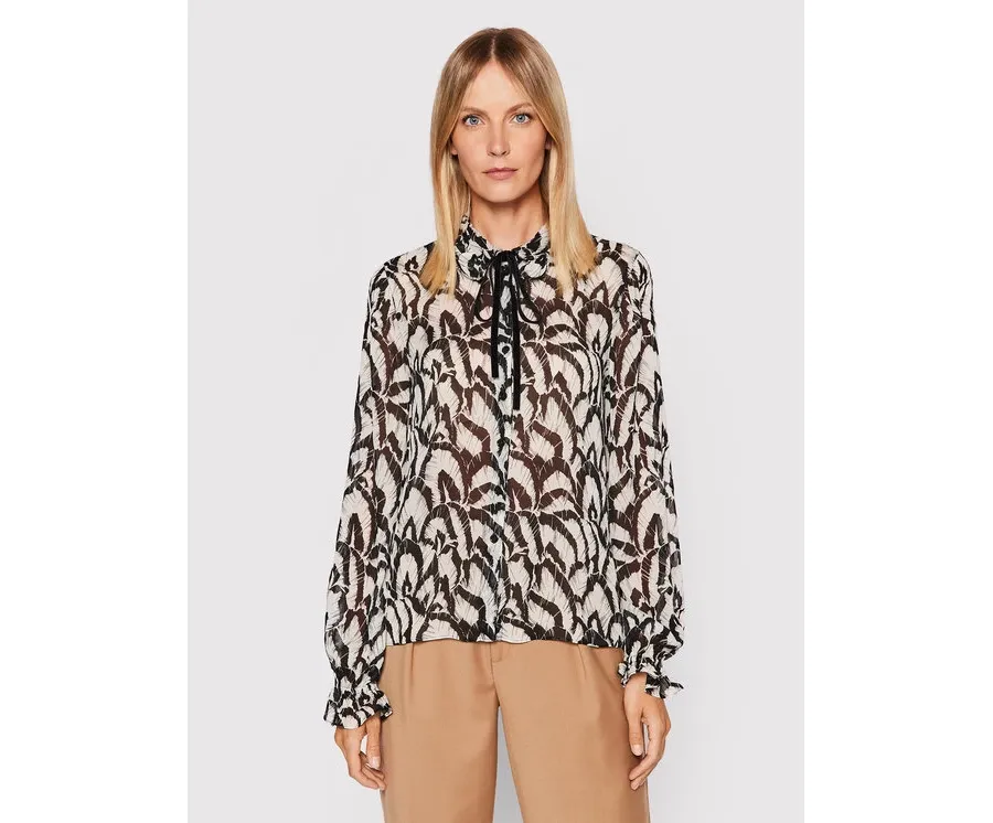 obrazek 1 The Kooples Bluzka FTOP25015K Czarny Relaxed Fit
