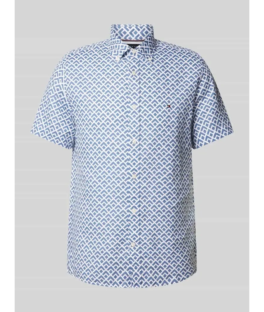 obrazek 1 Koszula casualowa o kroju slim fit we wzory na całej powierzchni