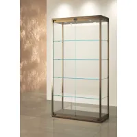 Picture Stylish large display case made of cast iron pipes and tempered glass