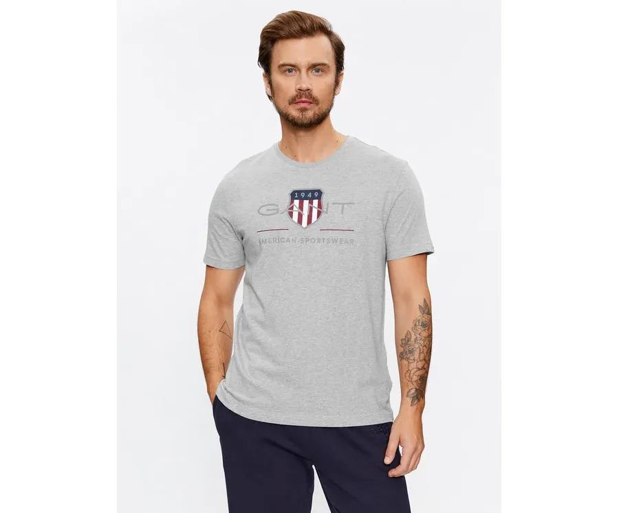 obrazek 1 Gant T-Shirt Reg Archive Shield Ss 2003199 Szary Regular Fit