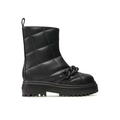 Zdjęcie Le Silla Botki Stivaletto Ranger Fod. Montone 6411T020M1MMFAK001 Czarny