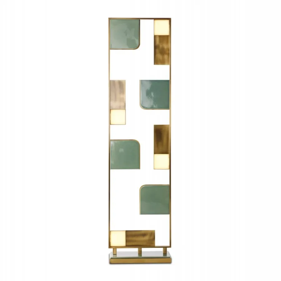 obrazek 3 Lampa podłogowa z glazurowanymi płytkami ceramicznymi H.160xL.42xP.24 cm