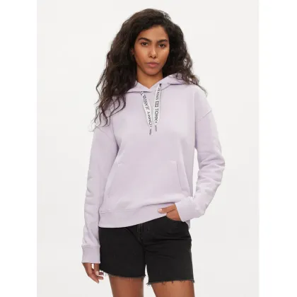 Zdjęcie Tommy Jeans Bluza Logo Drawcord DW0DW17794 Fioletowy Boxy Fit