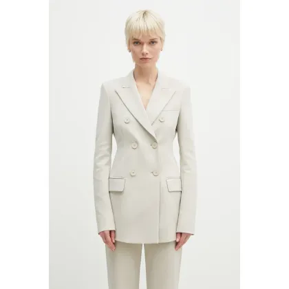 Zdjęcie Sportmax marynarka Frizzo kolor beżowy dwurzędowa gładka 2512911011600