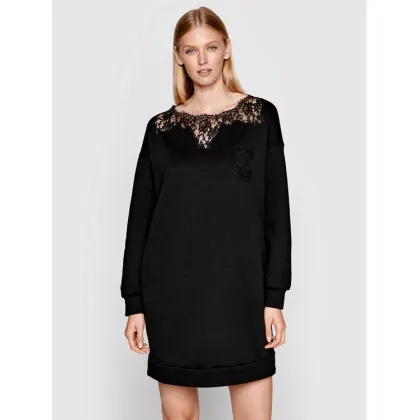 Zdjęcie Ermanno Firenze Sukienka dzianinowa Q016ED4 Czarny Relaxed Fit