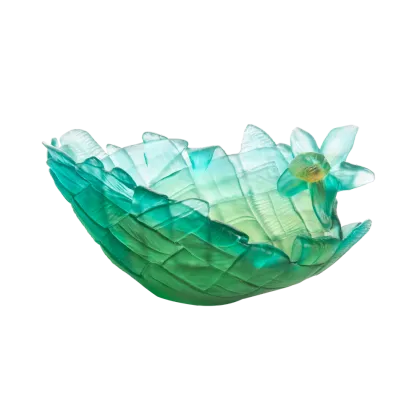 Zdjęcie Stylowa dekoracyjna misa zdobiona kwiatem - Daum