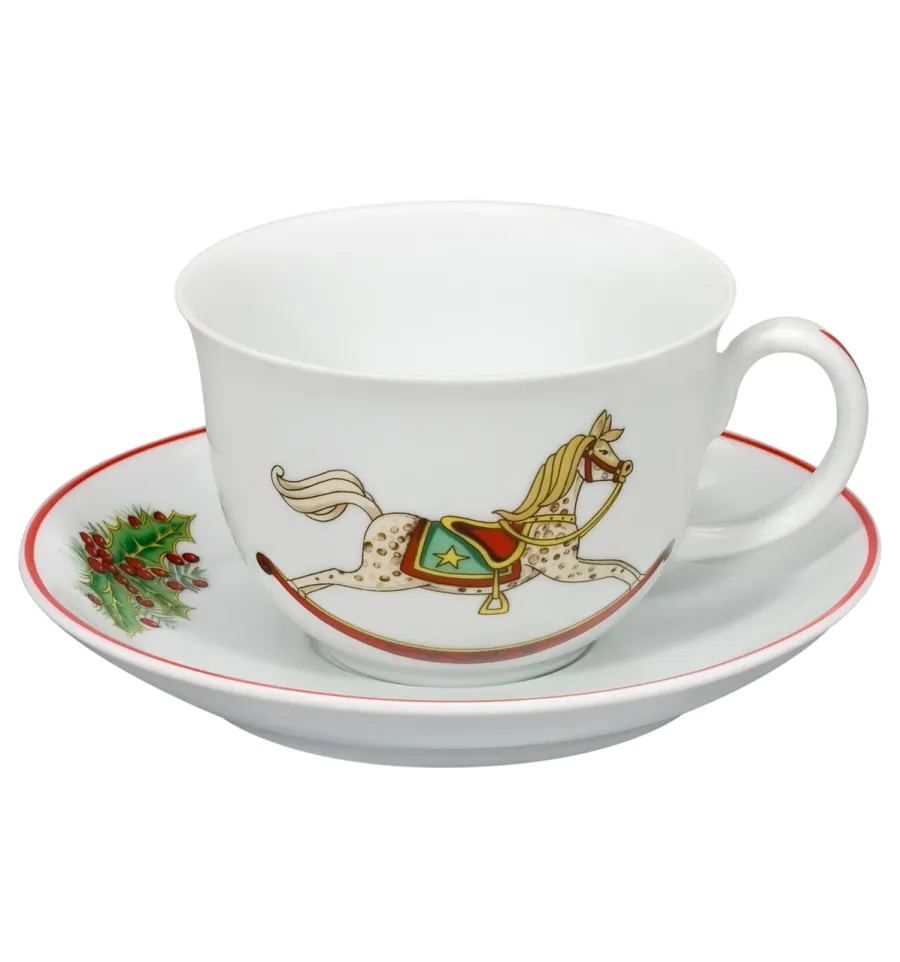 obrazek 2 Porcelanowy zestaw 6 filiżanek do herbaty ze spodkami ze świątecznej kolekcji Christmas Magic - Vista Alegre