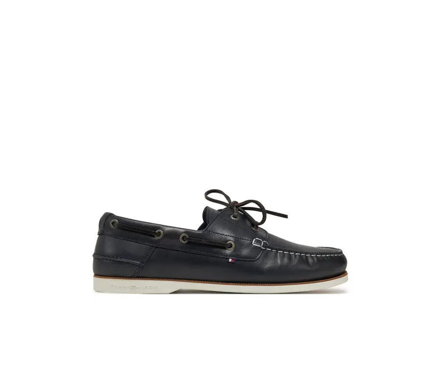 obrazek 1 Tommy Hilfiger Półbuty Th Boat Shoe Core Lth FM0FM05569 Granatowy