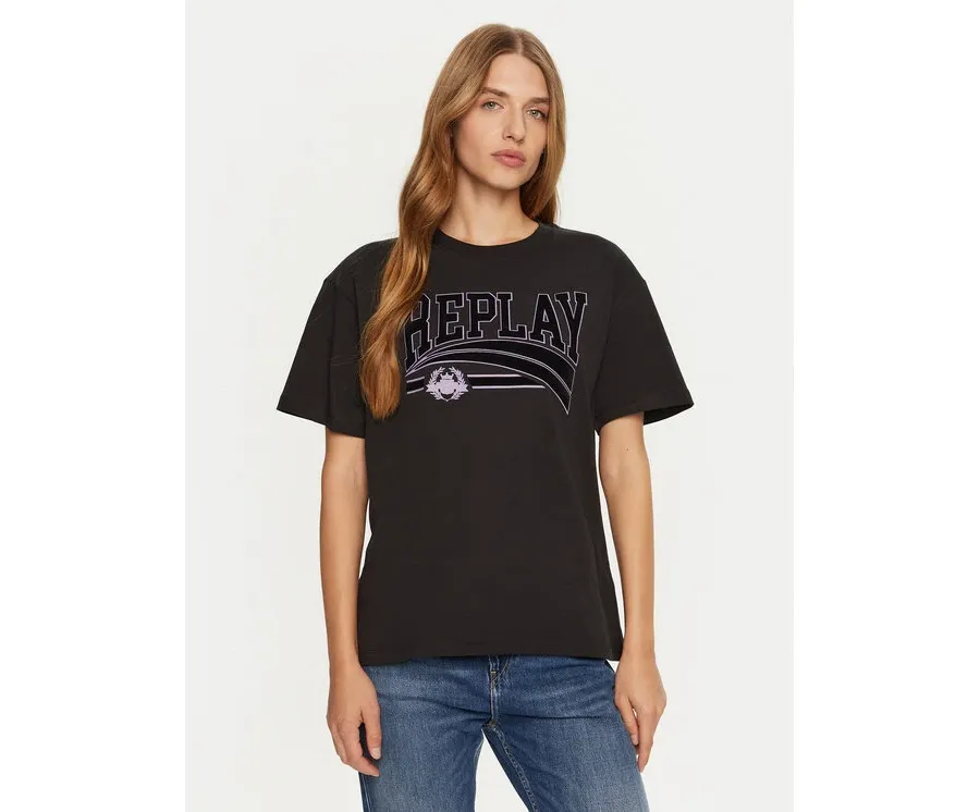 obrazek 1 REPLAY T-Shirt W3089E.000.23608P Czarny Regular Fit