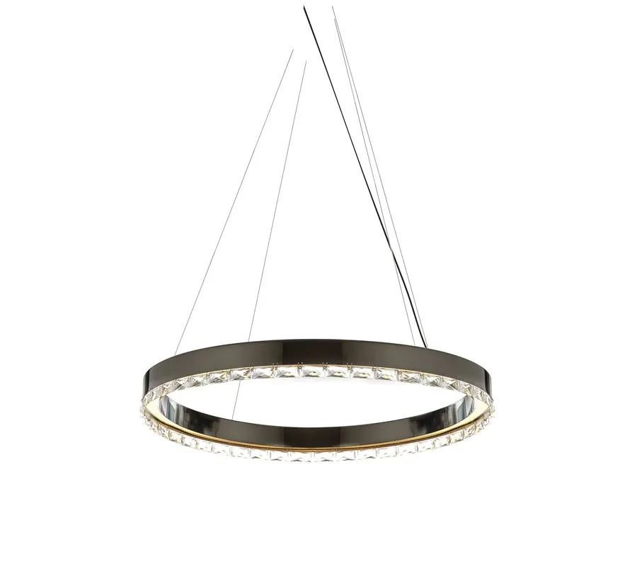 obrazek 1 Piękny żyrandol w formie pierścieni z oświetleniem LED i rombami Asfour - Il Paralume Marina