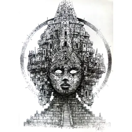 Picture Visions from the world of the Aztec Queen *pen drawing