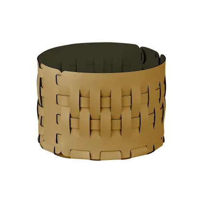 Zdjęcie Pleciony okrągły kosz Bottega-15 Ø20xH12 cm w kolorze musztardowym
