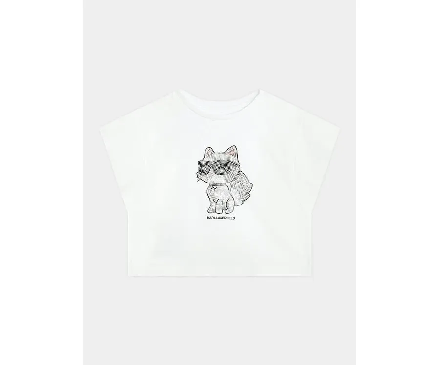 obrazek 1 Karl Lagerfeld Kids Bluzka Z30113 M Biały Regular Fit