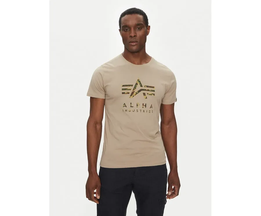 obrazek 1 Alpha Industries T-Shirt Camo Puff 146506 Beżowy Regular Fit