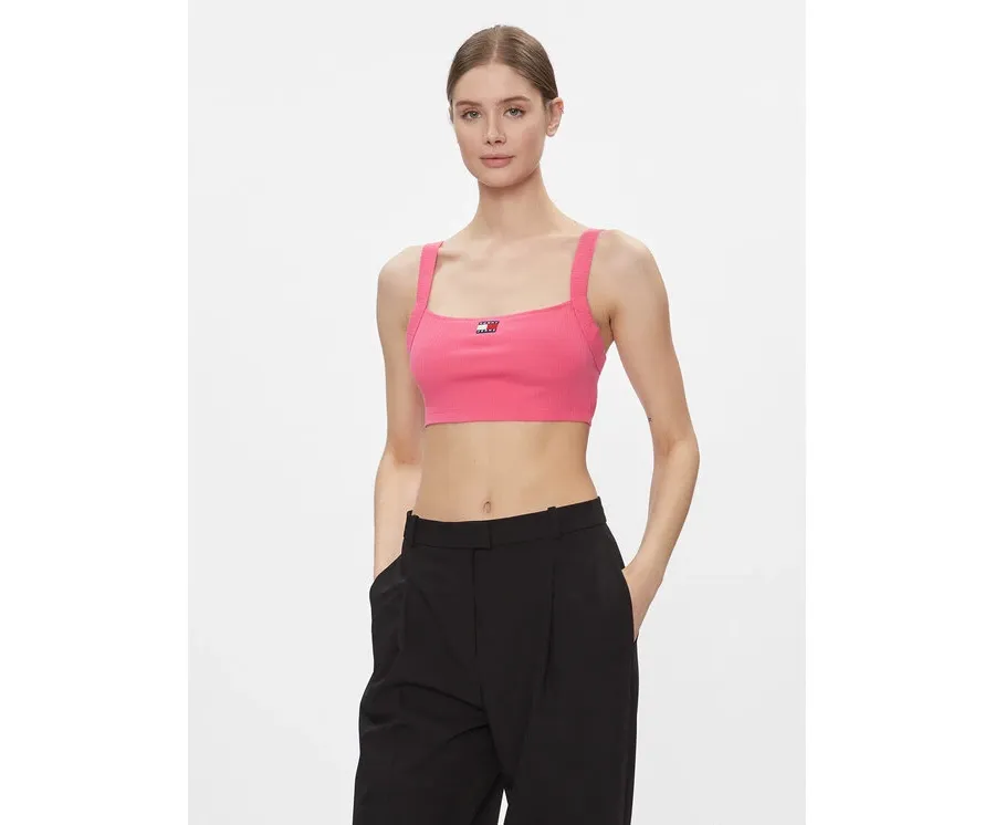 obrazek 1 Tommy Jeans Top Badge DW0DW17395 Różowy Slim Fit