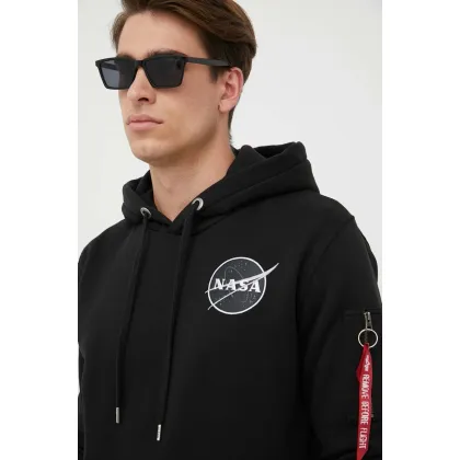 Zdjęcie Alpha Industries bluza Dark Side Hoody męska kolor czarny z kapturem z nadrukiem 108337.285