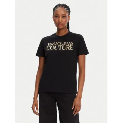 Zdjęcie Versace Jeans Couture T-Shirt 78HAHE02 Czarny Regular Fit