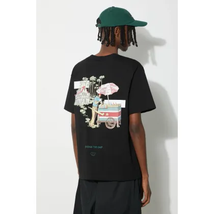 Zdjęcie Filling Pieces t-shirt bawełniany Ice Vendor kolor czarny z nadrukiem 74434011861