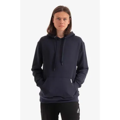 Zdjęcie Kangol bluza bawełniana męska kolor granatowy z kapturem gładka KLHB005-DEEPSPRING