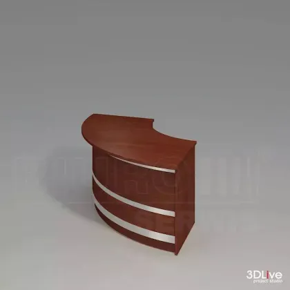 Zdjęcie Lada łukowa 1/4 koła o promieniu zewnętrznym 130cm, głębokość blatu roboczego 70cm, wysokość 74cm. - Biuro Serwis