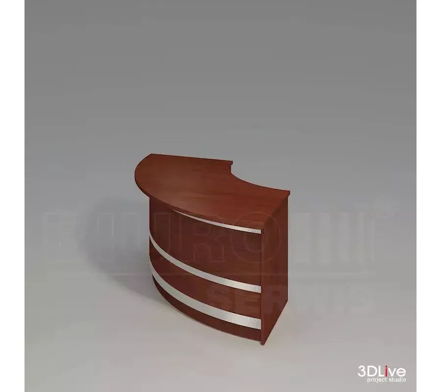 obrazek 1 Lada łukowa 1/4 koła o promieniu zewnętrznym 130cm, głębokość blatu roboczego 70cm, wysokość 74cm. - Biuro Serwis