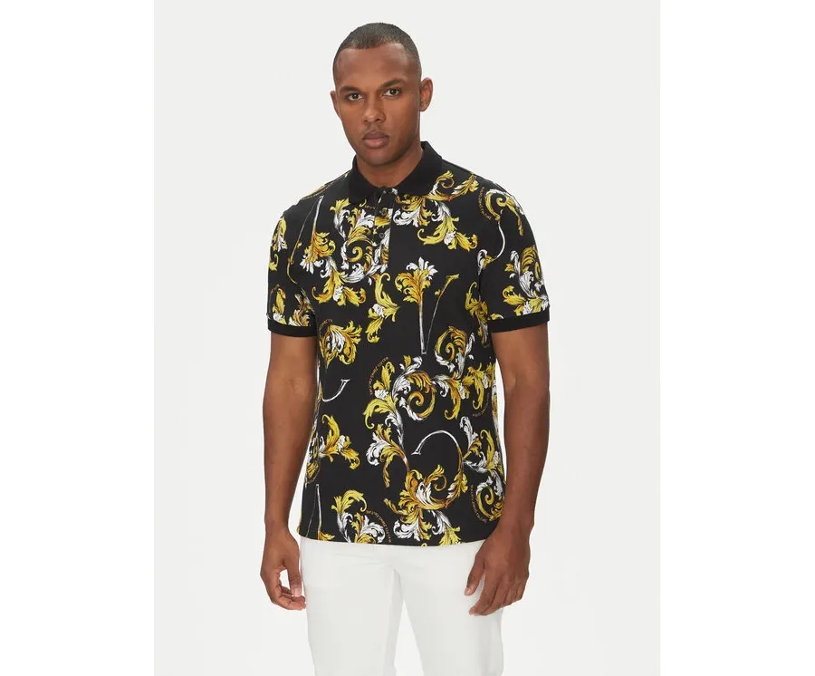 obrazek 1 Versace Jeans Couture Polo 78GAG6S0 Czarny Regular Fit
