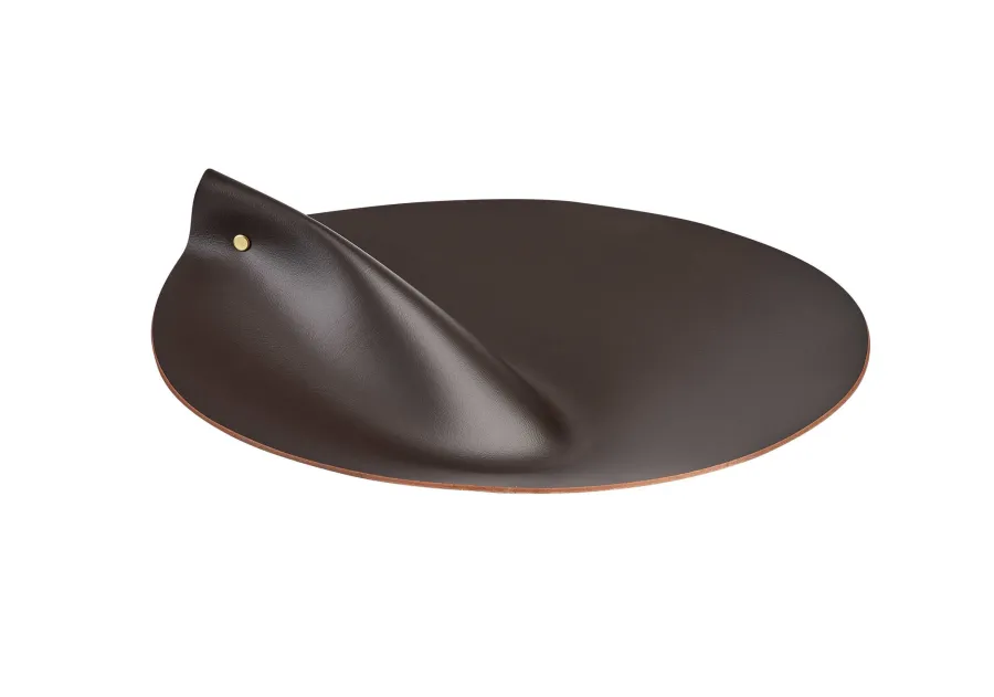 obrazek 1 Stylowa skórzana pokrywka Ø44 cm w kolorze czekoladowym