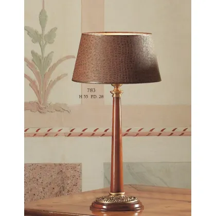 Picture Round wooden lamp with a shade – Il Paralume Marina