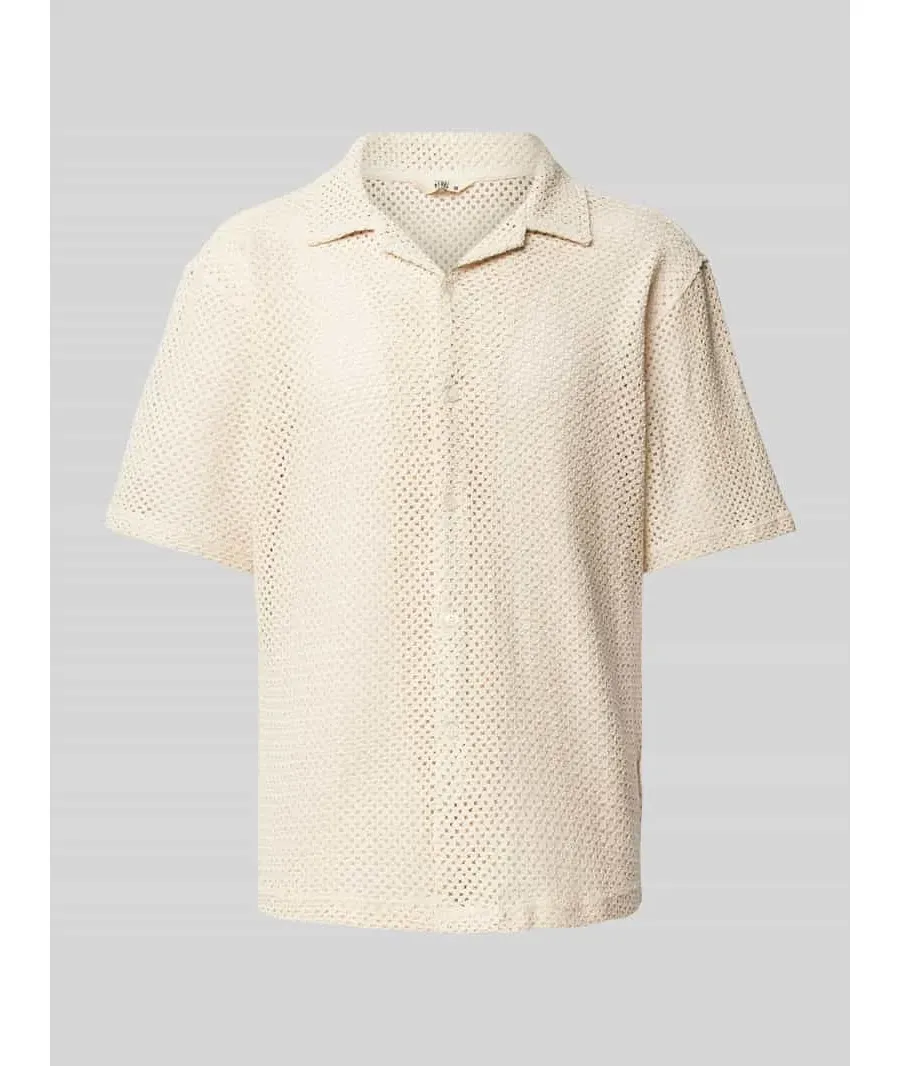 obrazek 1 Koszula casualowa o kroju regular fit z ażurowym wzorem model ‘HARRY’