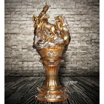 Picture Unusual fountain 3 horses with a column 175cm - Valle d'oro Patchi