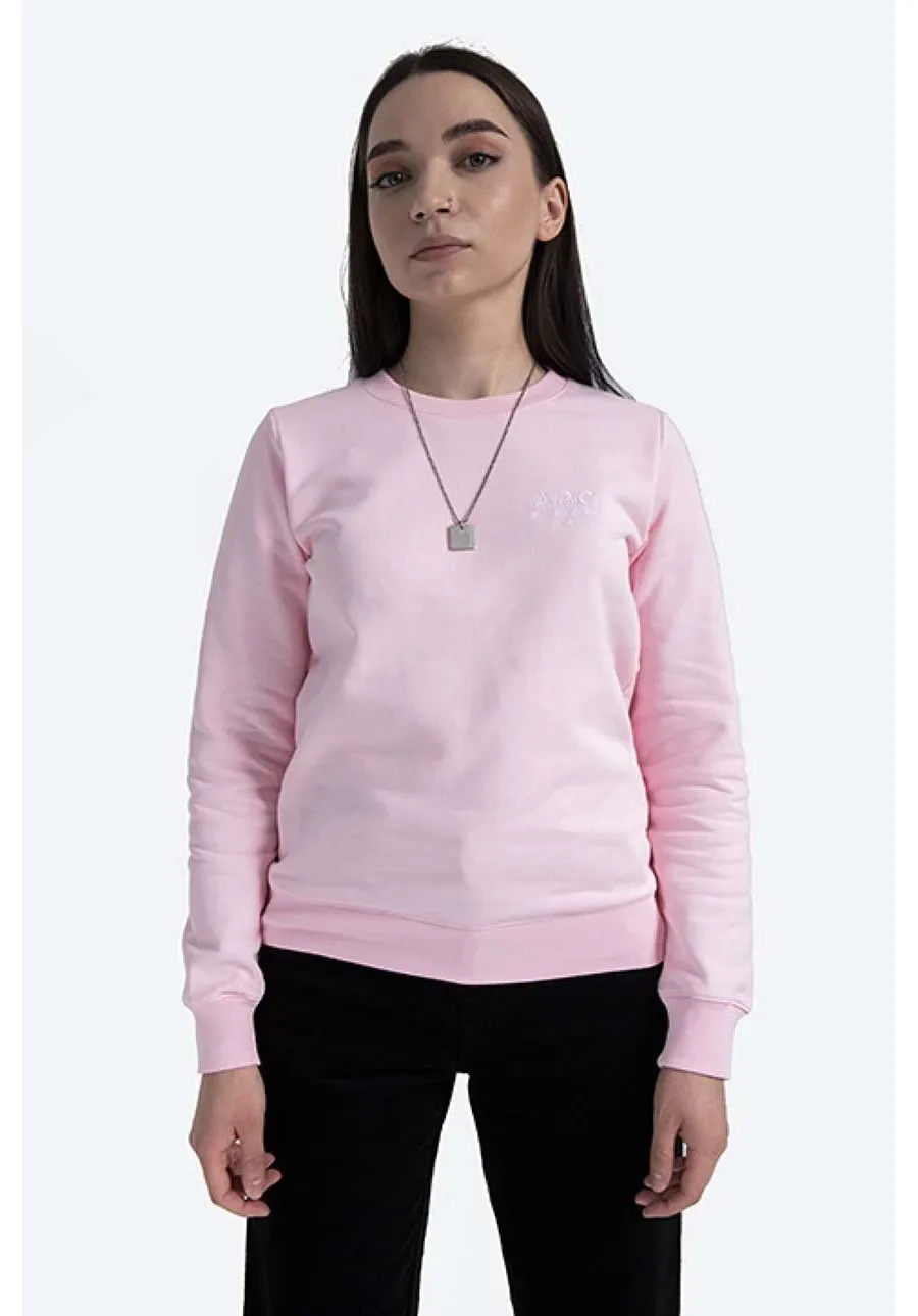 obrazek 1 A.P.C. bluza bawełniana Sweat Skye damska kolor różowy z aplikacją COEBH.F27700-PALEPINK