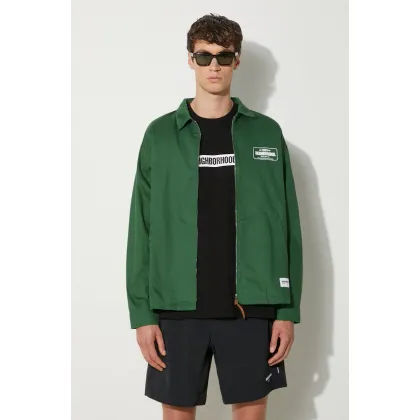 Zdjęcie NEIGHBORHOOD kurtka bawełniana Zip Work Jacket kolor zielony przejściowa oversize 241TSNH.JKM02