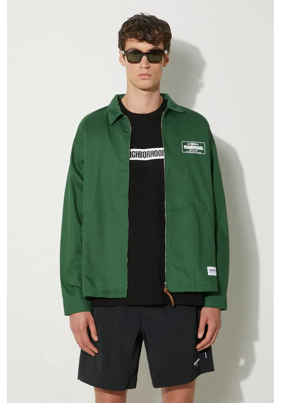 obrazek 1 NEIGHBORHOOD kurtka bawełniana Zip Work Jacket kolor zielony przejściowa oversize 241TSNH.JKM02
