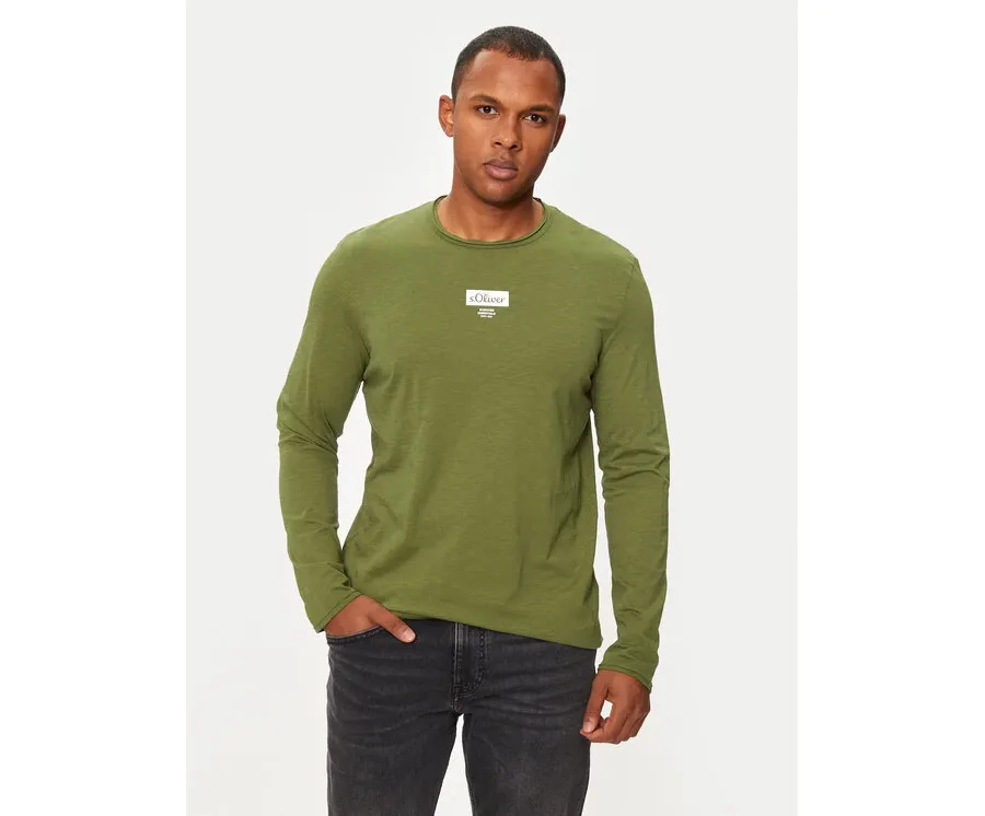 obrazek 1 s.Oliver Longsleeve 2150055 Zielony Regular Fit