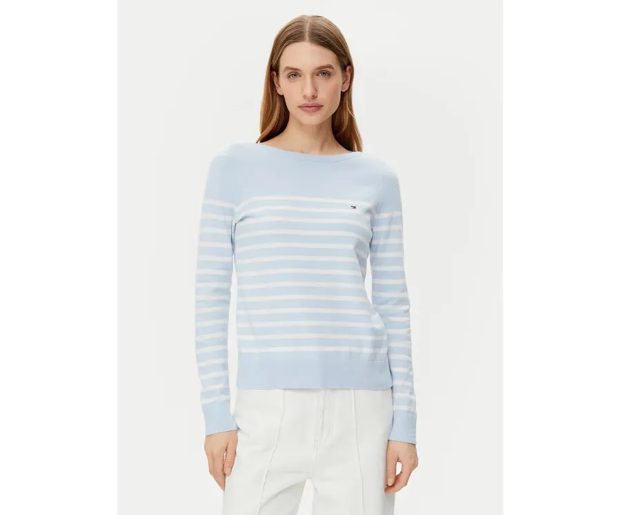 obrazek 1 Tommy Hilfiger Sweter WW0WW40099 Błękitny Regular Fit