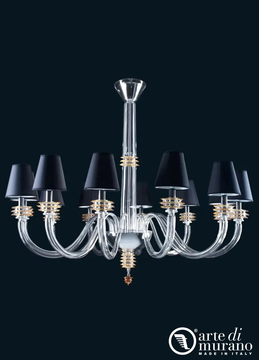 obrazek 1 Designerski wenecki żyrandol ze szkła Murano na 8 żarówek