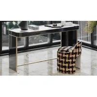 Picture Elite upholstered stool with metal details