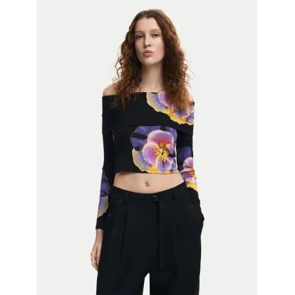 Zdjęcie Desigual Bluzka Pansee Lacroix 24WWTK92 Czarny Slim Fit