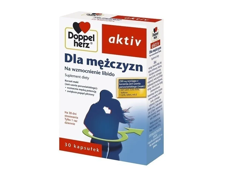 obrazek 1 Doppelherz Aktiv Dla Mężczyzn, Suplement diety na wzmocnienie libido, Kapsułki DOPPELHERZ