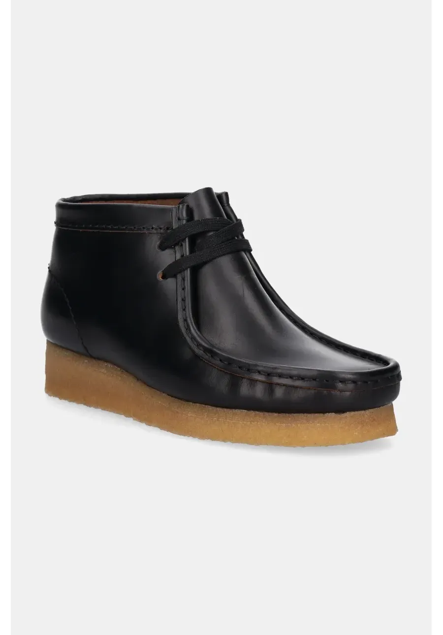 obrazek 1 Clarks Originals półbuty skórzane Wallabee Boot damskie kolor czarny na platformie 26177715