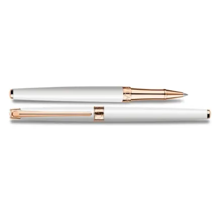 Picture Leman Slim White rollerball pen, rose gold