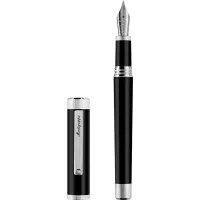 Picture Black Zero Palladium fountain pen, steel nib