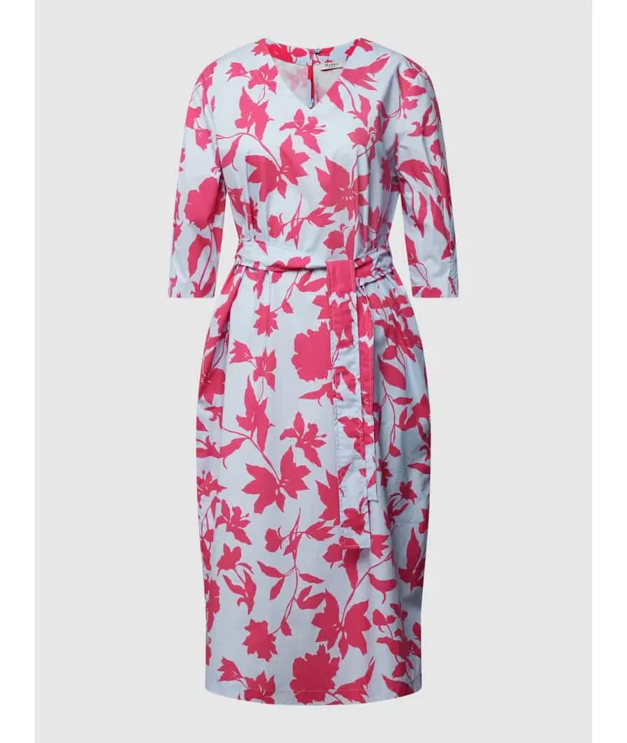 obrazek 1 Sukienka midi ze wzorem na całej powierzchni