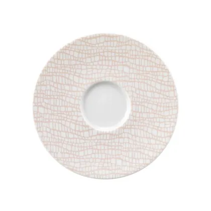 Zdjęcie Mały porcelanowy spodek pod filiżankę 13,5 cm zdobiony różowym motywem - Seltmann Weiden