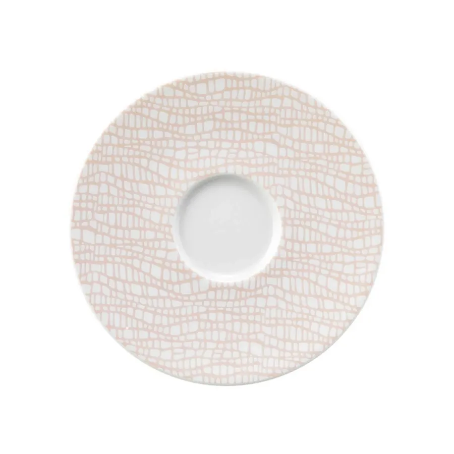 obrazek 1 Mały porcelanowy spodek pod filiżankę 13,5 cm zdobiony różowym motywem - Seltmann Weiden
